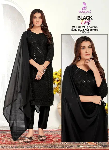 Black Magic By Poonam Rayon Kurti Bottom With Dupatta Suppliers In India